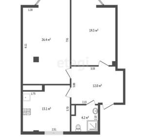 2-к квартира, вторичка, 75м2, 5/6 этаж