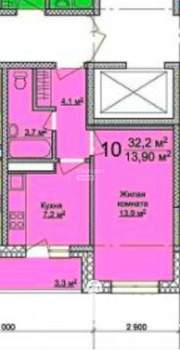 1-к квартира, вторичка, 33м2, 2/9 этаж