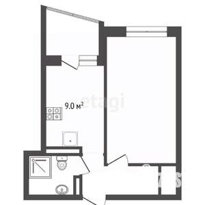 1-к квартира, вторичка, 37м2, 1/16 этаж