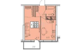 1-к квартира, вторичка, 38м2, 13/14 этаж