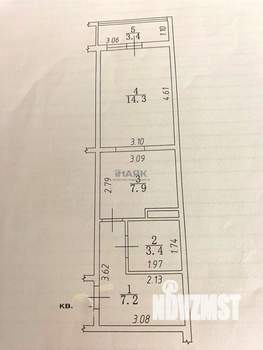 1-к квартира, вторичка, 36м2, 5/14 этаж