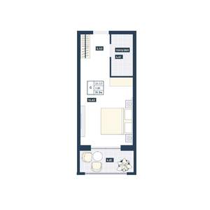 Студия квартира, вторичка, 31м2, 3/9 этаж