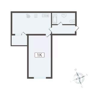 1-к квартира, вторичка, 45м2, 15/16 этаж