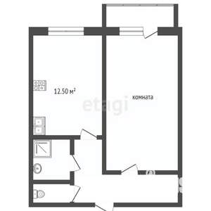 1-к квартира, вторичка, 44м2, 4/12 этаж