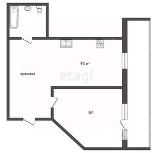 1-к квартира, вторичка, 36м2, 1/6 этаж