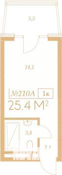 1-к квартира, вторичка, 25м2, 4/9 этаж