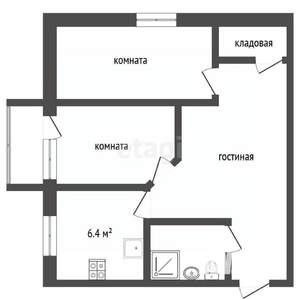 2-к квартира, вторичка, 45м2, 2/4 этаж