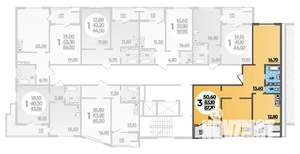 3-к квартира, сданный дом, 88м2, 4/16 этаж