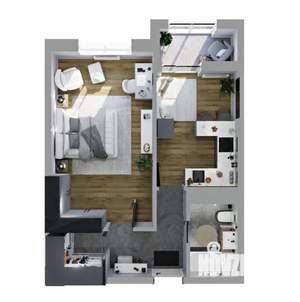 1-к квартира, вторичка, 41м2, 19/20 этаж