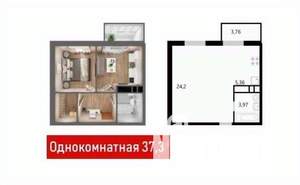 1-к квартира, вторичка, 37м2, 2/8 этаж