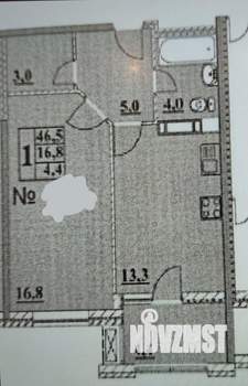 1-к квартира, вторичка, 47м2, 14/14 этаж