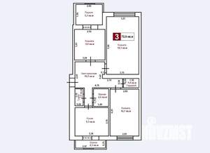 3-к квартира, вторичка, 73м2, 5/5 этаж