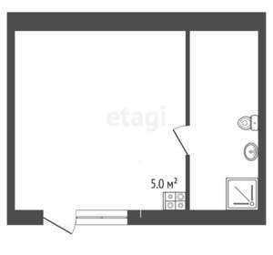 Студия квартира, вторичка, 16м2, 2/3 этаж