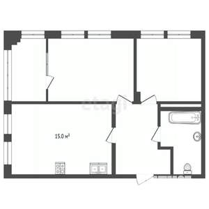 2-к квартира, вторичка, 60м2, 11/12 этаж