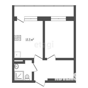 1-к квартира, вторичка, 54м2, 17/17 этаж