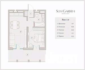 1-к квартира, вторичка, 53м2, 1/10 этаж