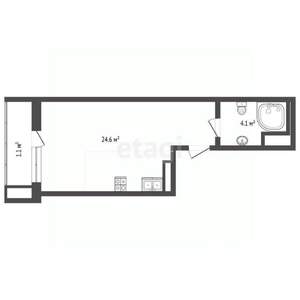 Студия квартира, вторичка, 32м2, 4/16 этаж
