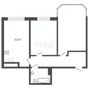 2-к квартира, вторичка, 56м2, 9/15 этаж