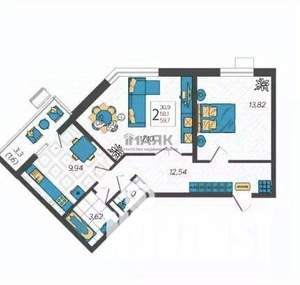 2-к квартира, вторичка, 62м2, 3/9 этаж