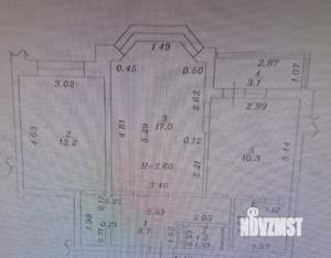 2-к квартира, вторичка, 54м2, 1/9 этаж