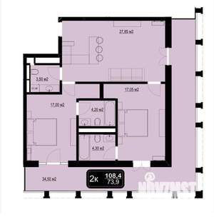 2-к квартира, вторичка, 108м2, 2/9 этаж