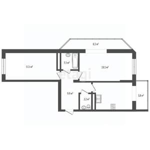 2-к квартира, вторичка, 75м2, 13/13 этаж