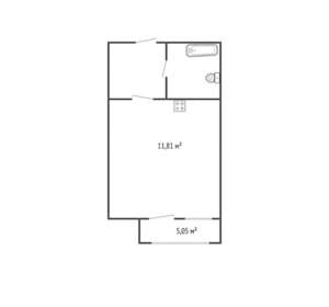 Студия квартира, вторичка, 30м2, 1/4 этаж