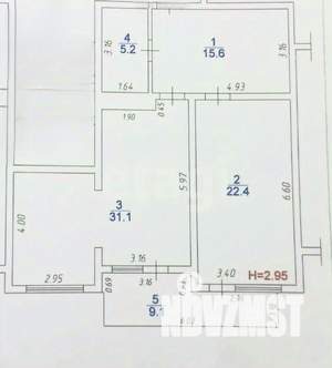 1-к квартира, вторичка, 74м2, 4/4 этаж