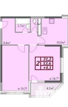 2-к квартира, вторичка, 58м2, 12/13 этаж