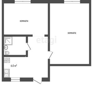 2-к квартира, вторичка, 37м2, 1/3 этаж