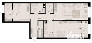 3-к квартира, вторичка, 81м2, 8/8 этаж
