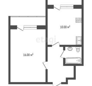 1-к квартира, вторичка, 44м2, 13/13 этаж