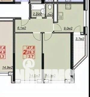 2-к квартира, вторичка, 52м2, 10/13 этаж