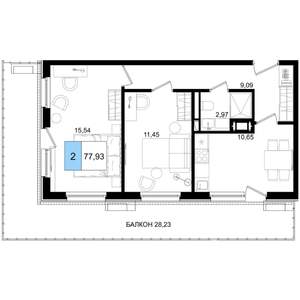 2-к квартира, вторичка, 78м2, 2/9 этаж