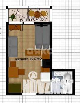 Студия квартира, вторичка, 23м2, 14/16 этаж