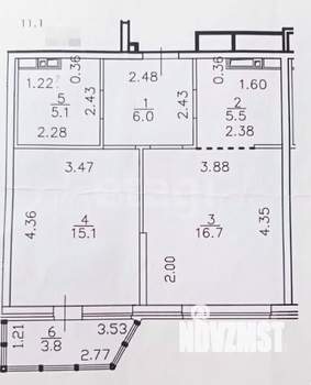 1-к квартира, вторичка, 48м2, 5/14 этаж