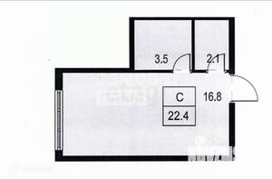 Студия квартира, вторичка, 22м2, 3/5 этаж