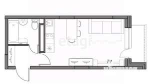 Студия квартира, вторичка, 29м2, 1/18 этаж