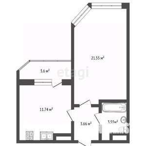 1-к квартира, вторичка, 44м2, 15/19 этаж