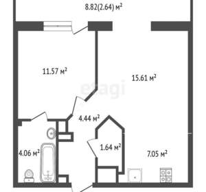 1-к квартира, вторичка, 54м2, 19/20 этаж