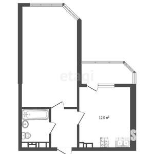 1-к квартира, вторичка, 44м2, 9/19 этаж