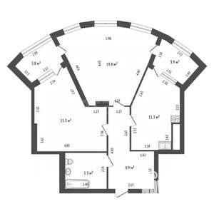 2-к квартира, вторичка, 61м2, 2/10 этаж