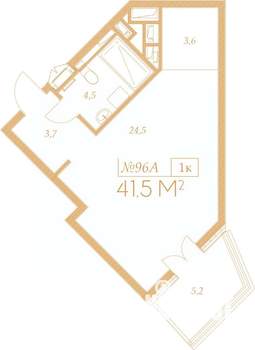2-к квартира, вторичка, 42м2, 7/9 этаж