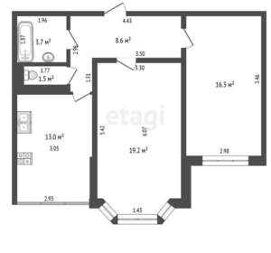 2-к квартира, вторичка, 61м2, 4/9 этаж