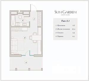 Студия квартира, вторичка, 40м2, 2/9 этаж