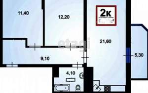 2-к квартира, вторичка, 65м2, 8/16 этаж
