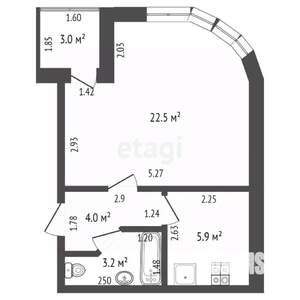 1-к квартира, вторичка, 36м2, 6/6 этаж