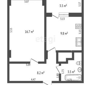 1-к квартира, вторичка, 38м2, 10/10 этаж