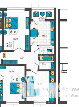 2-к квартира, вторичка, 56м2, 6/9 этаж