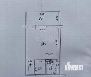 Студия квартира, вторичка, 39м2, 5/7 этаж
